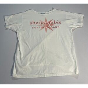 VTG Abercrombie & Fitch Sun Wind Sand Crewneck Short Sleeve Sz Large 90s Logo‎